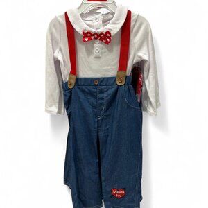 Infant Valentine’s Suit Two Piece w/ Suspenders & Tie “Mama’s Boy”